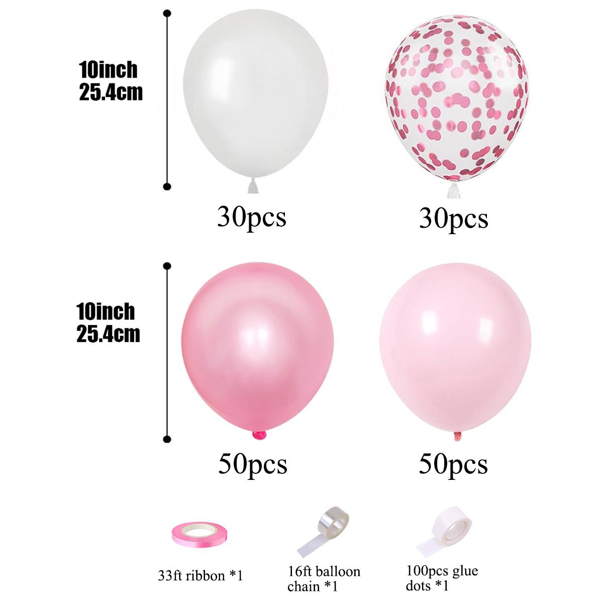 AEELLEEA- Balloon Garland Kit, Latex Balloon Arch Set with Confetti Balloons, Balloon Chain & Glue Dots for Birthday Baby Shower Wedding Decorations