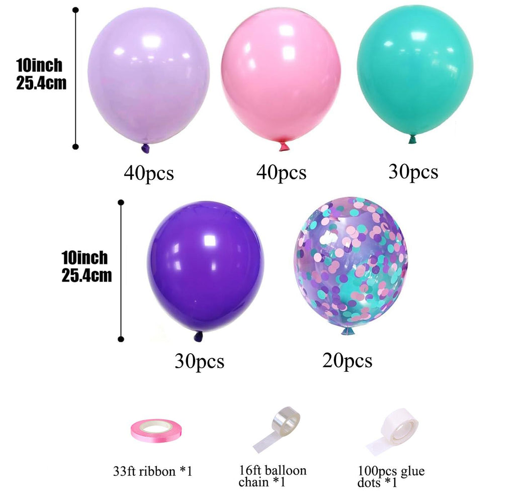 AEELLEEA- Balloon Garland Kit, Latex Balloon Arch Set with Confetti Balloons, Balloon Chain & Glue Dots for Birthday Baby Shower Wedding Decorations