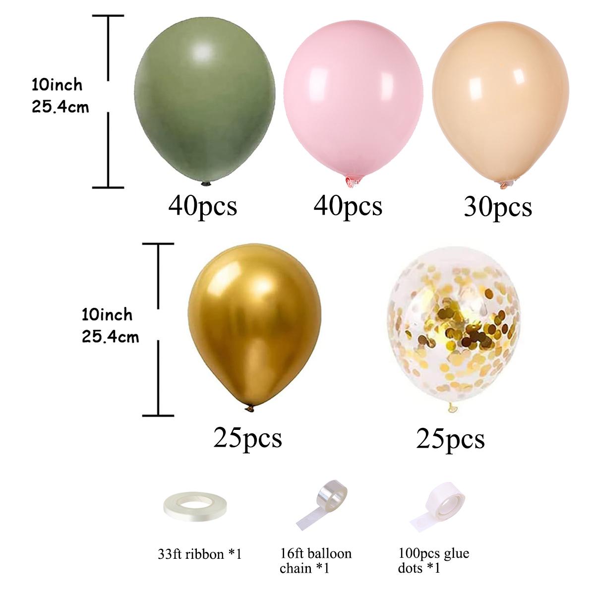 AEELLEEA- Balloon Garland Kit, Latex Balloon Arch Set with Confetti Balloons, Balloon Chain & Glue Dots for Birthday Baby Shower Wedding Decorations