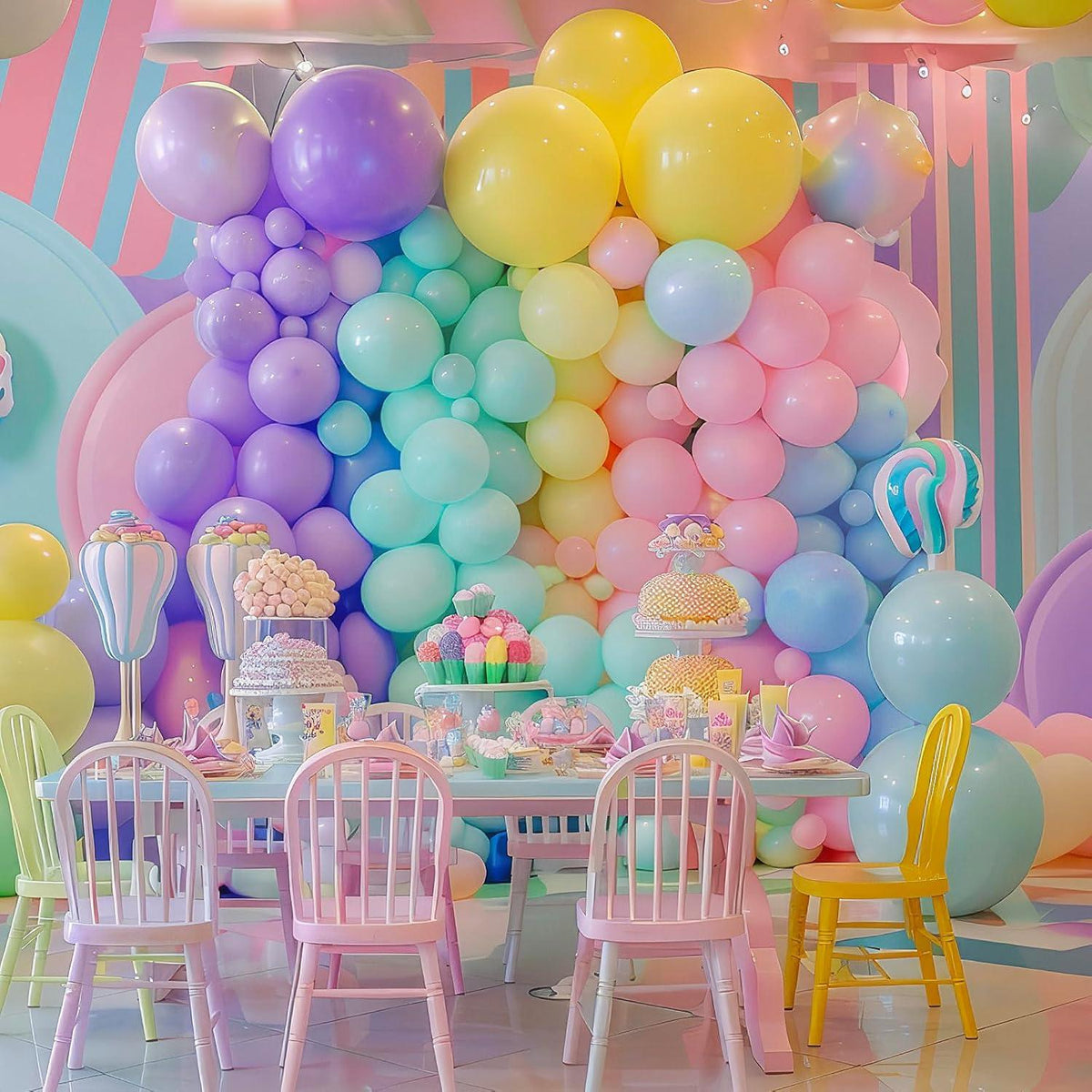 AEELLEEA- Balloon Garland Kit, Latex Balloon Arch Set with Confetti Balloons, Balloon Chain & Glue Dots for Birthday Baby Shower Wedding Decorations