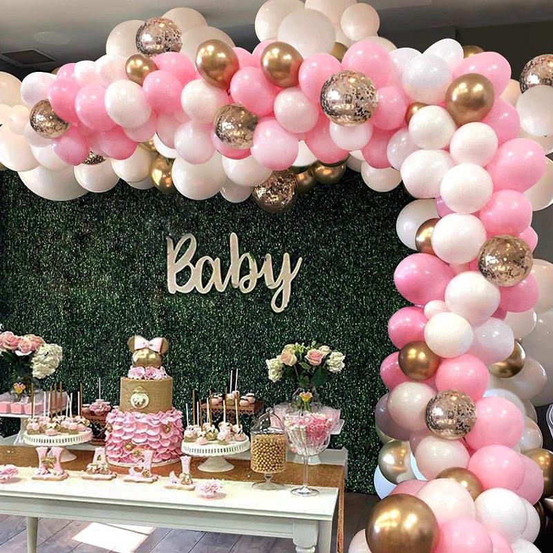 AEELLEEA- Balloon Garland Kit, Latex Balloon Arch Set with Confetti Balloons, Balloon Chain & Glue Dots for Birthday Baby Shower Wedding Decorations