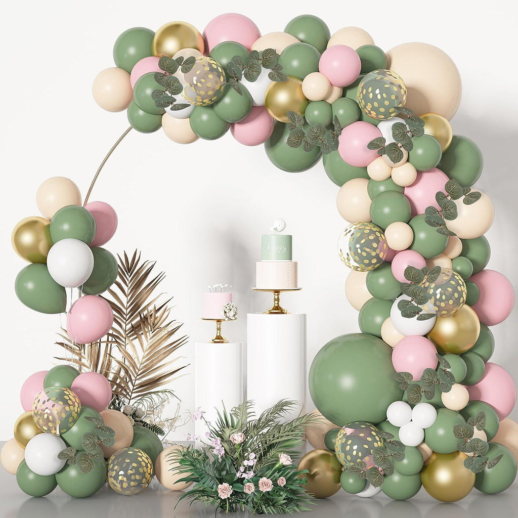 AEELLEEA- Balloon Garland Kit, Latex Balloon Arch Set with Confetti Balloons, Balloon Chain & Glue Dots for Birthday Baby Shower Wedding Decorations