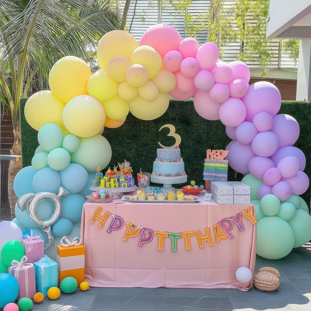 AEELLEEA- Balloon Garland Kit, Latex Balloon Arch Set with Confetti Balloons, Balloon Chain & Glue Dots for Birthday Baby Shower Wedding Decorations