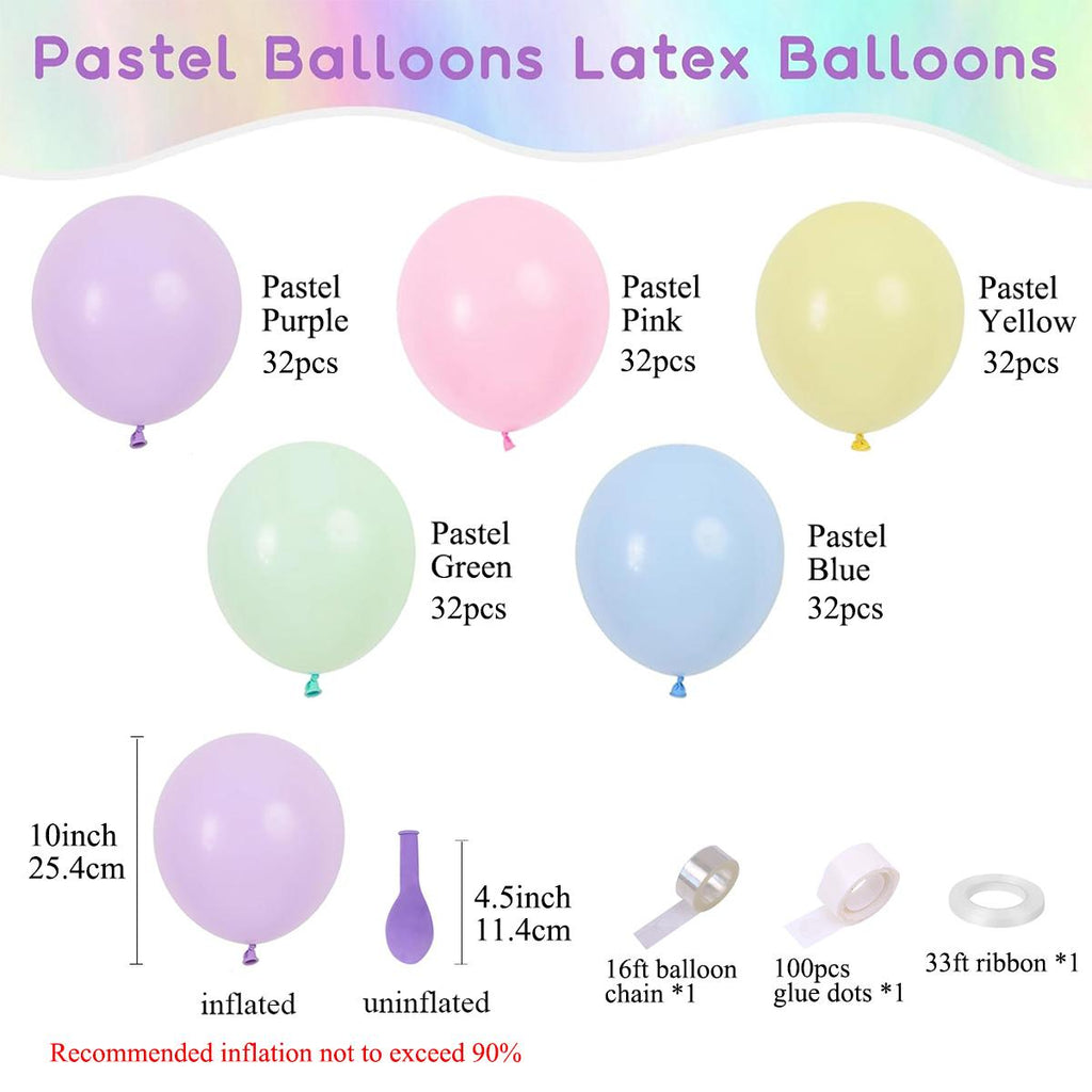 AEELLEEA- Balloon Garland Kit, Latex Balloon Arch Set with Confetti Balloons, Balloon Chain & Glue Dots for Birthday Baby Shower Wedding Decorations