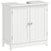 White Under Sink Bathroom Cabinet, Pedestal Vanity Storage Cabinet with Double Doors, Bathroom Organizer for Wash Basin