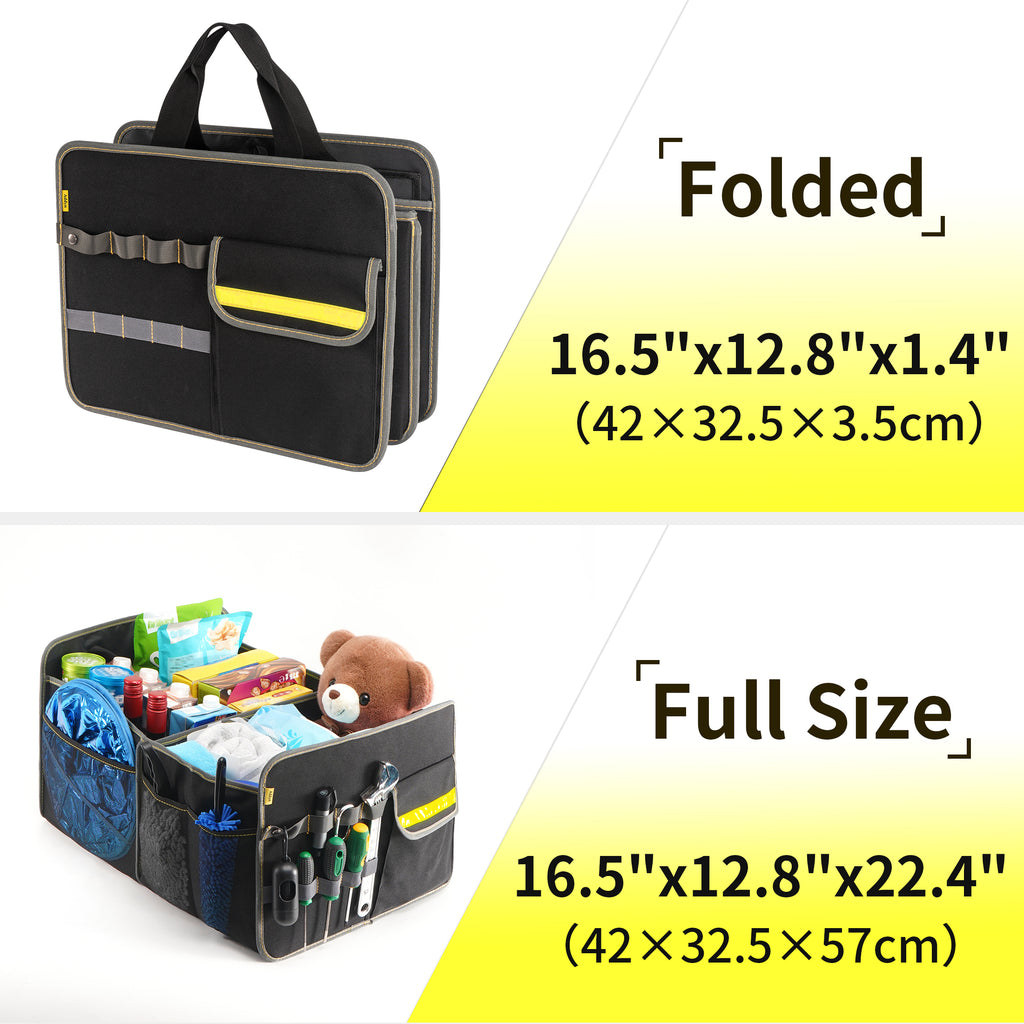 Collapsible Large Capacity Car Trunk Organizer, Waterproof Multipurpose Storage Container for Car Accessories & Tools