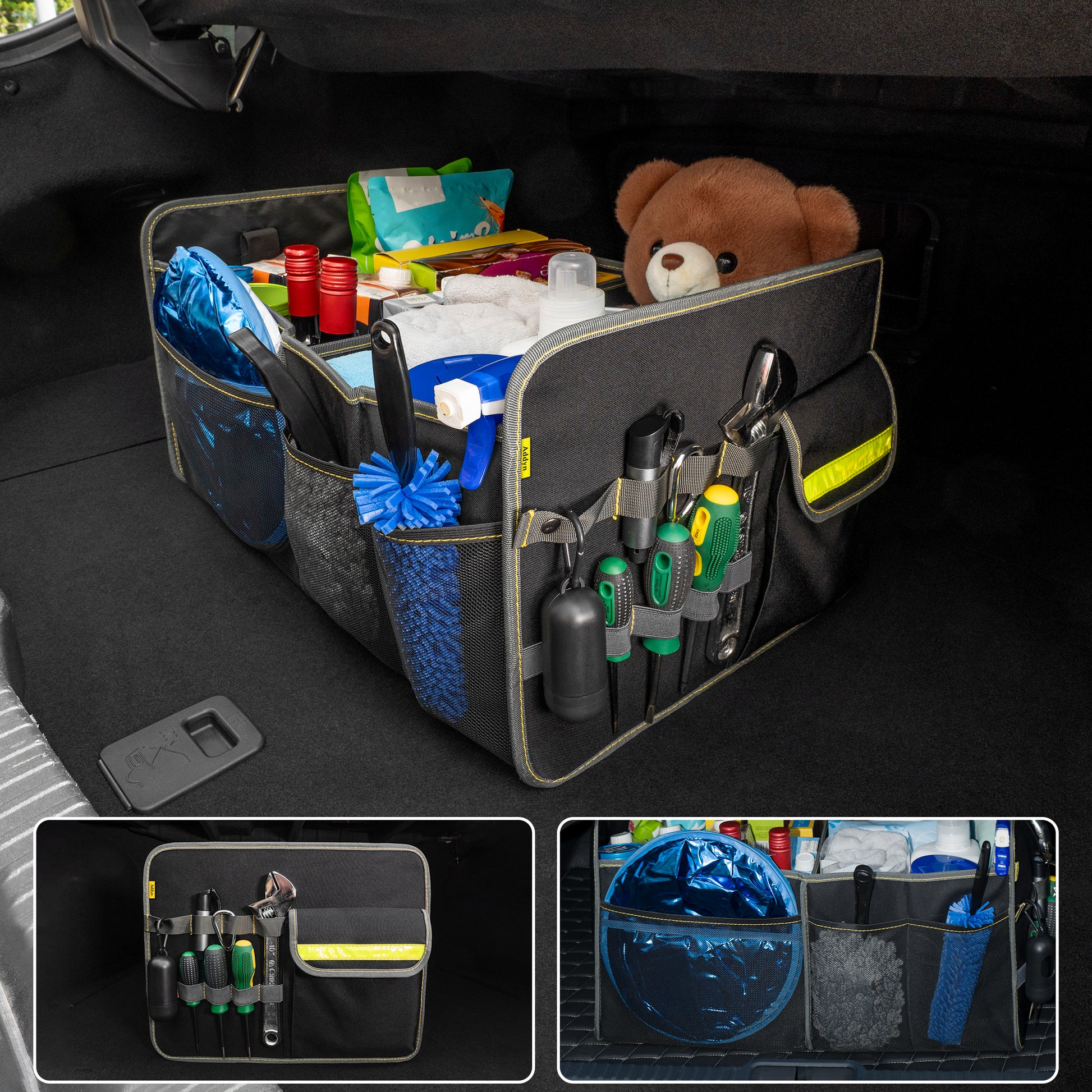Collapsible Large Capacity Car Trunk Organizer, Waterproof Multipurpose Storage Container for Car Accessories & Tools