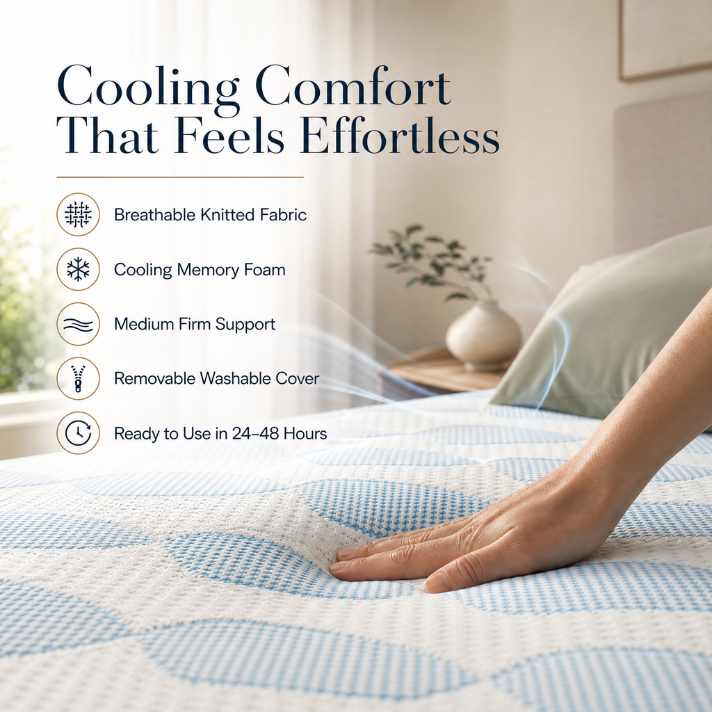 Gel Memory Foam Mattress in a Box, Medium Firm Cooling Mattress with Removable Breathable Cover, Pressure Relief Support for Kids, Guest Room, Apartment and Bunk Bed