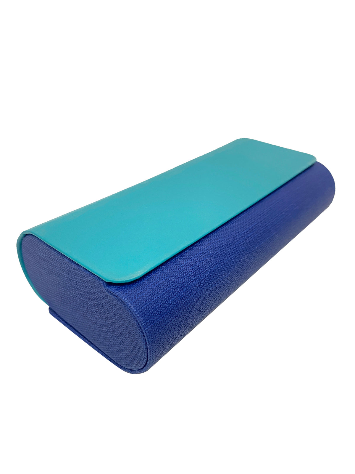 Hard Shell Double Glasses Case, 2 Pair Eyeglass Sunglasses Storage Box, Two-Tone Faux Leather Magnetic Closure Eyewear Holder