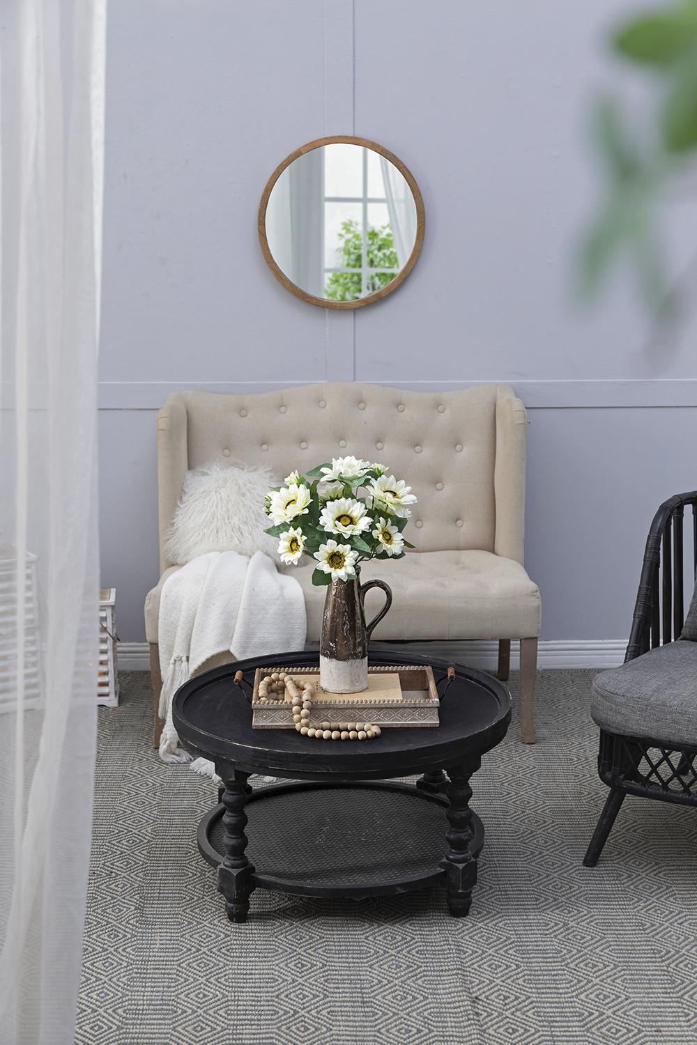 10.2 x 11 x 18.9"H Artificial Cream Sunflower BushX9, 4 Pack