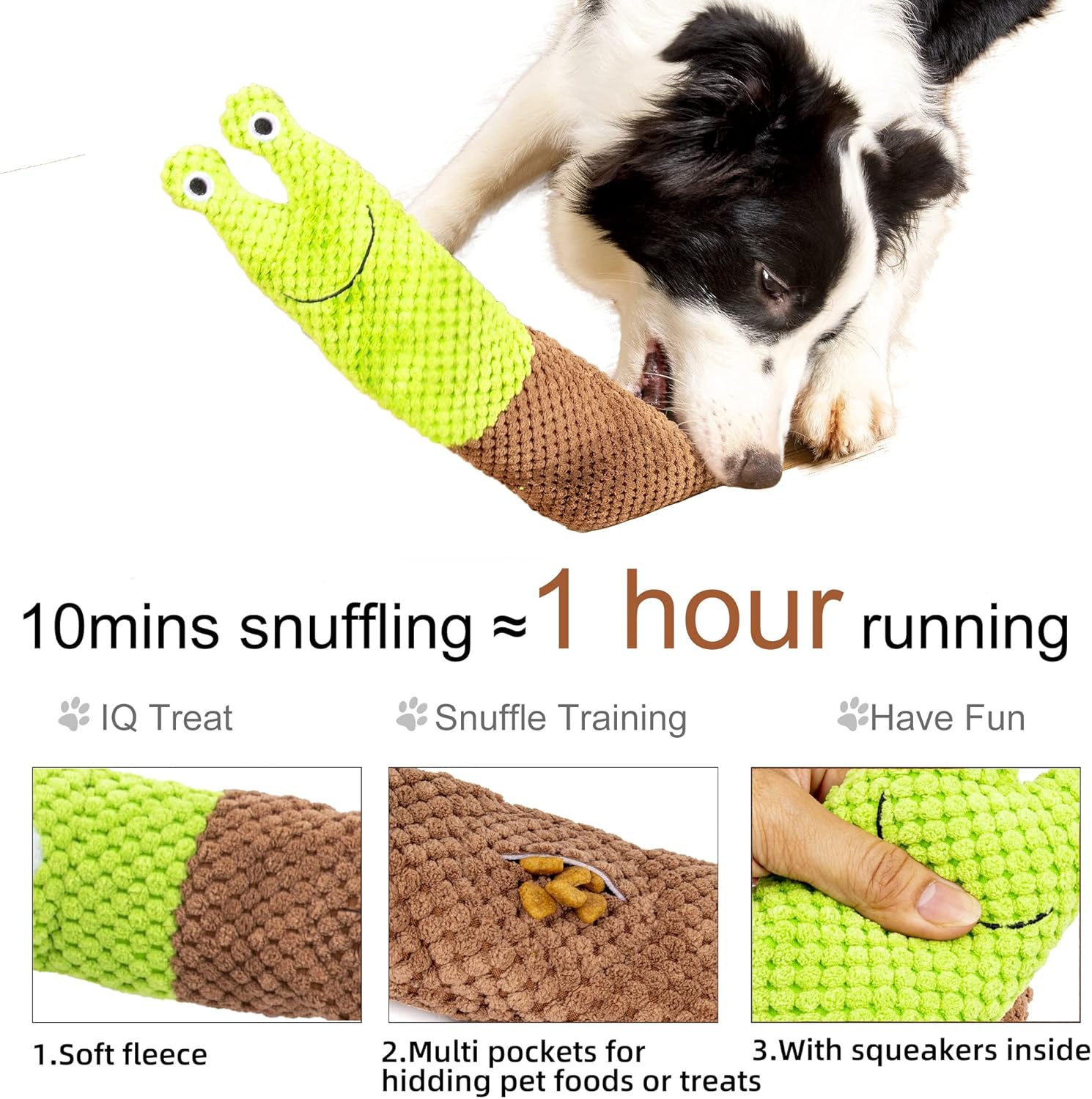 ZippyPaws Squeaky Dog Snack Dispensing Puzzle Plush Chew Toy,Suitable for small to large dogs