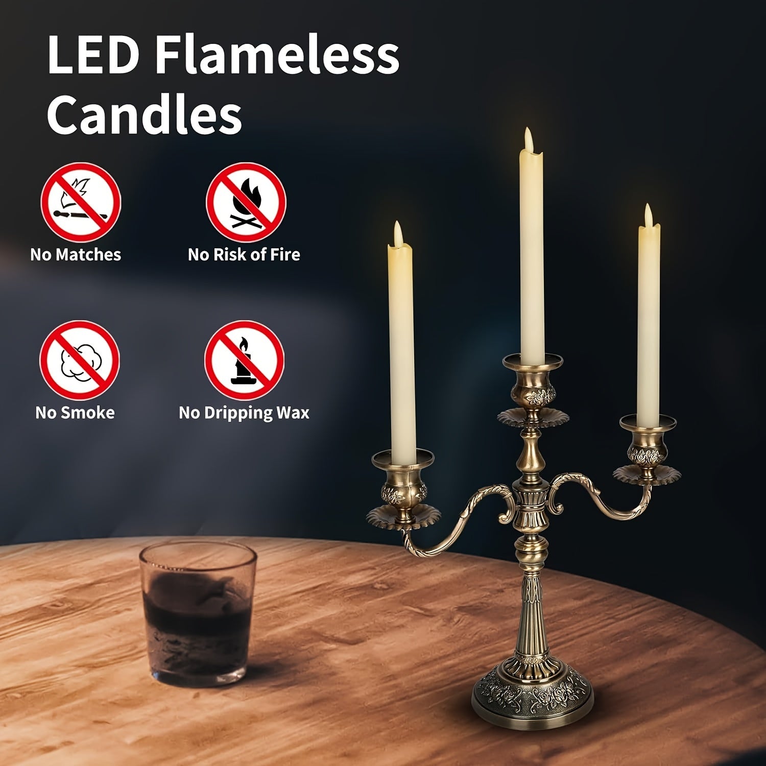 Flameless LED Flickering Taper Candles with Remote Timer Dimmer, Battery Operated Window Candles, 9.5 Inches 6 Pcs - Perfect for Christmas, Wedding & Valentine's Day Decor