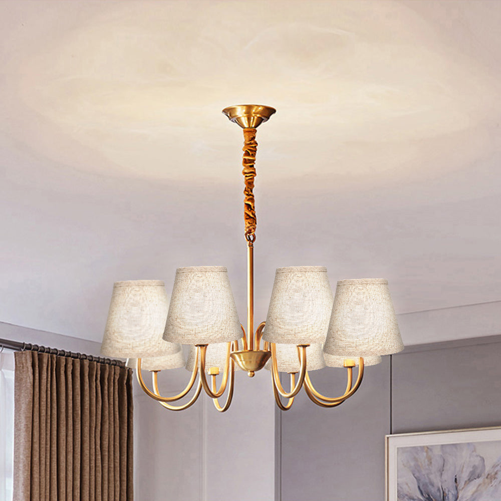 Beige Linen Clip-On Lamp Shades 4"×7"×6", Fabric Replacement Shades for Wall Sconces & Chandeliers