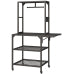 Storage Shelf 5 Tier, Black Metal Utility Rack with Hanging Bar, Industrial Multi Shelf Organizer for Garage Kitchen Laundry