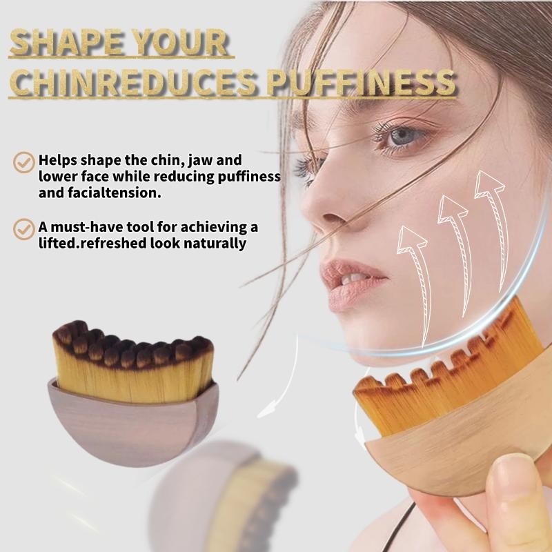Soft Bristle Facial Massage Brush, Gentle Exfoliating Cleansing Brush for Face & Neck, Ergonomic Manual Face Scrub Brush for All Skin Types, Brown