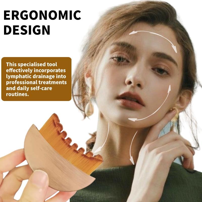 Soft Bristle Facial Massage Brush, Gentle Exfoliating Cleansing Brush for Face & Neck, Ergonomic Manual Face Scrub Brush for All Skin Types, Brown