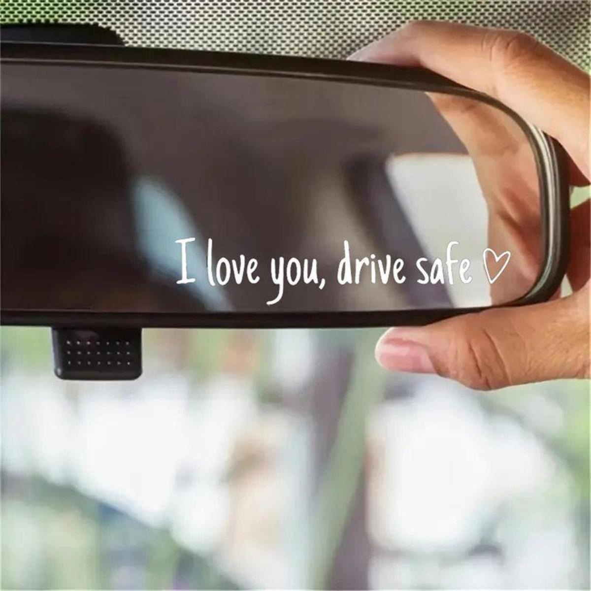 I Love You Drive Safe Car Mirror Decal, Sweet Romantic Vinyl Car Sticker, Rearview Mirror Decoration, Valentine's Day Gift for Car Interior Accessories