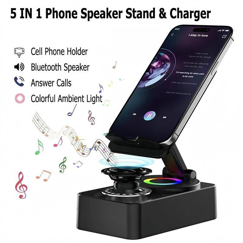 Cell Phone Stand with Sound Holder, Anti-Slip Base, Desktop Phone Holder for iPhone, iPad & Android, Home Office & Outdoor Use