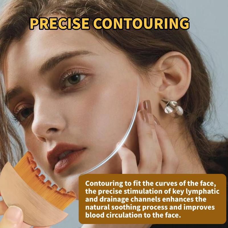 Soft Bristle Facial Massage Brush, Gentle Exfoliating Cleansing Brush for Face & Neck, Ergonomic Manual Face Scrub Brush for All Skin Types, Brown
