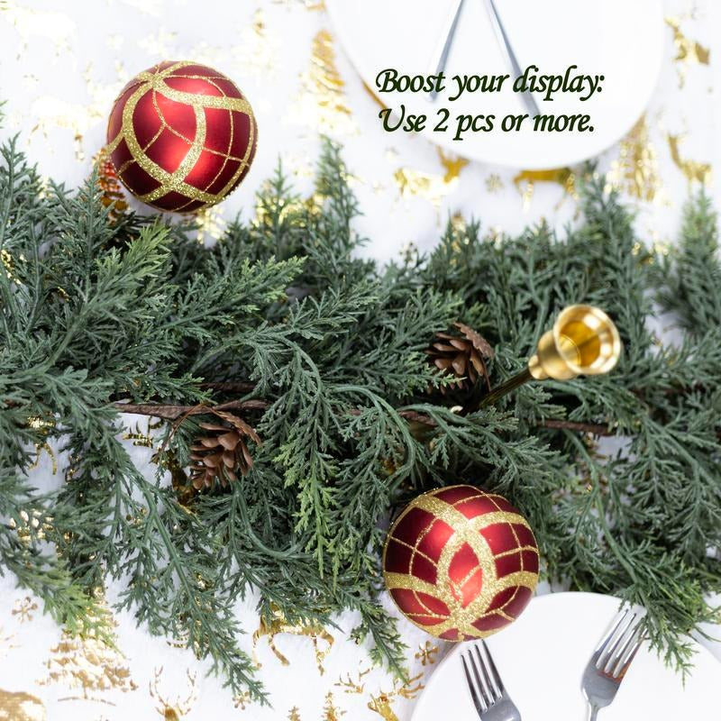 Artificial Cedar Christmas Garland with Pine Cones, 70 Inch Realistic Faux Greenery Garland for Mantel, Fireplace, Table, Holiday & Winter Home Decor