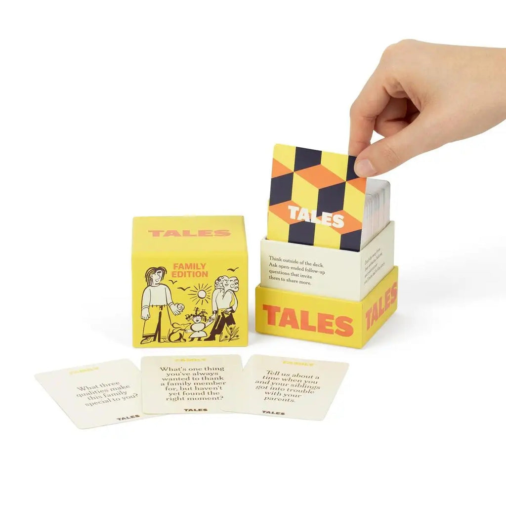 Tales Family Edition Conversation Cards, 150 Question Cards, Christmas Gift for Family Night, Fun Party Card Game for Kids & Adults Holiday Gathering
