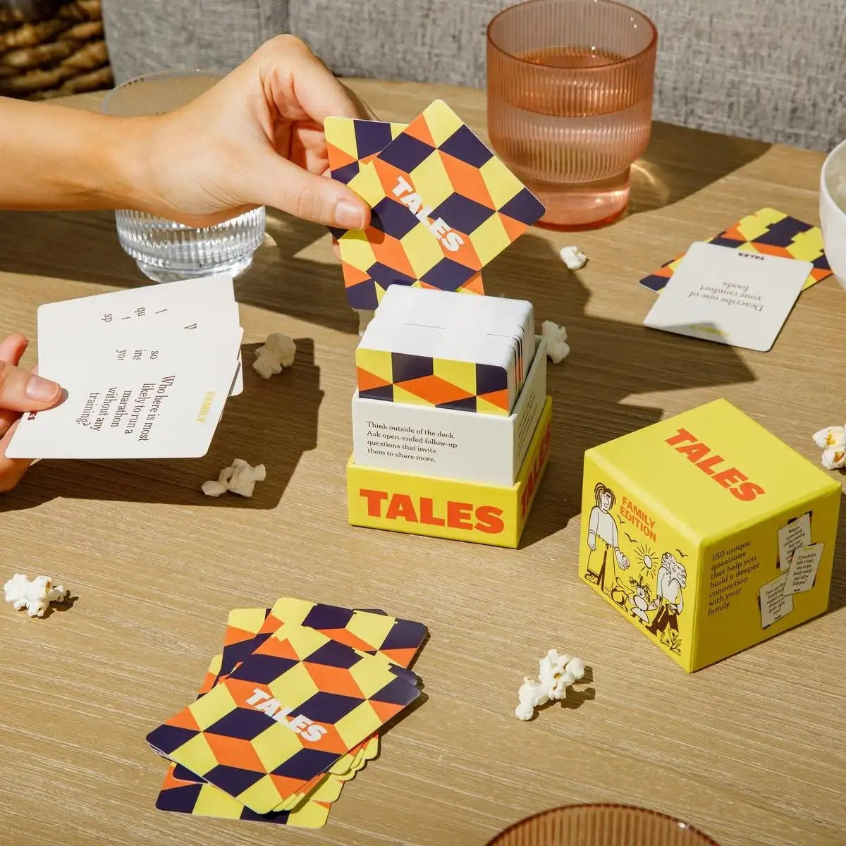 Tales Family Edition Conversation Cards, 150 Question Cards, Christmas Gift for Family Night, Fun Party Card Game for Kids & Adults Holiday Gathering