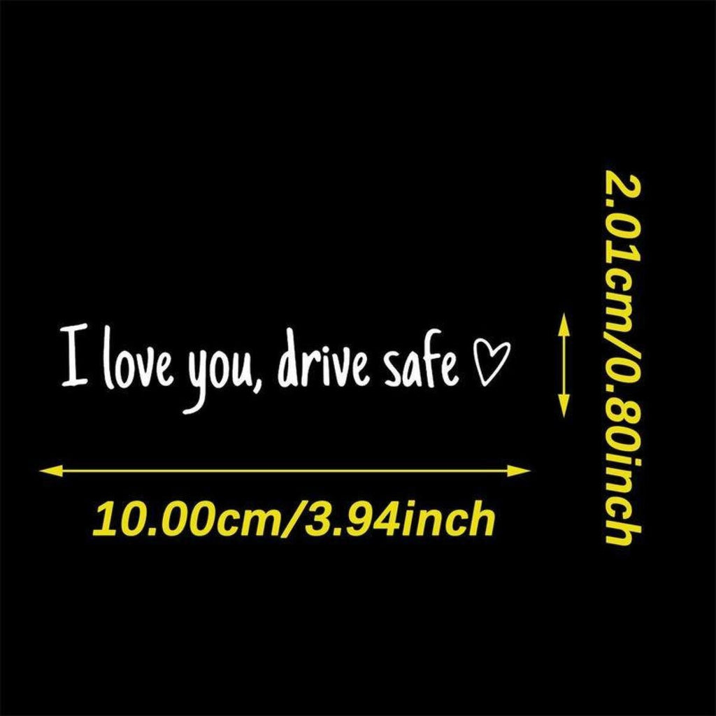 I Love You Drive Safe Car Mirror Decal, Sweet Romantic Vinyl Car Sticker, Rearview Mirror Decoration, Valentine's Day Gift for Car Interior Accessories