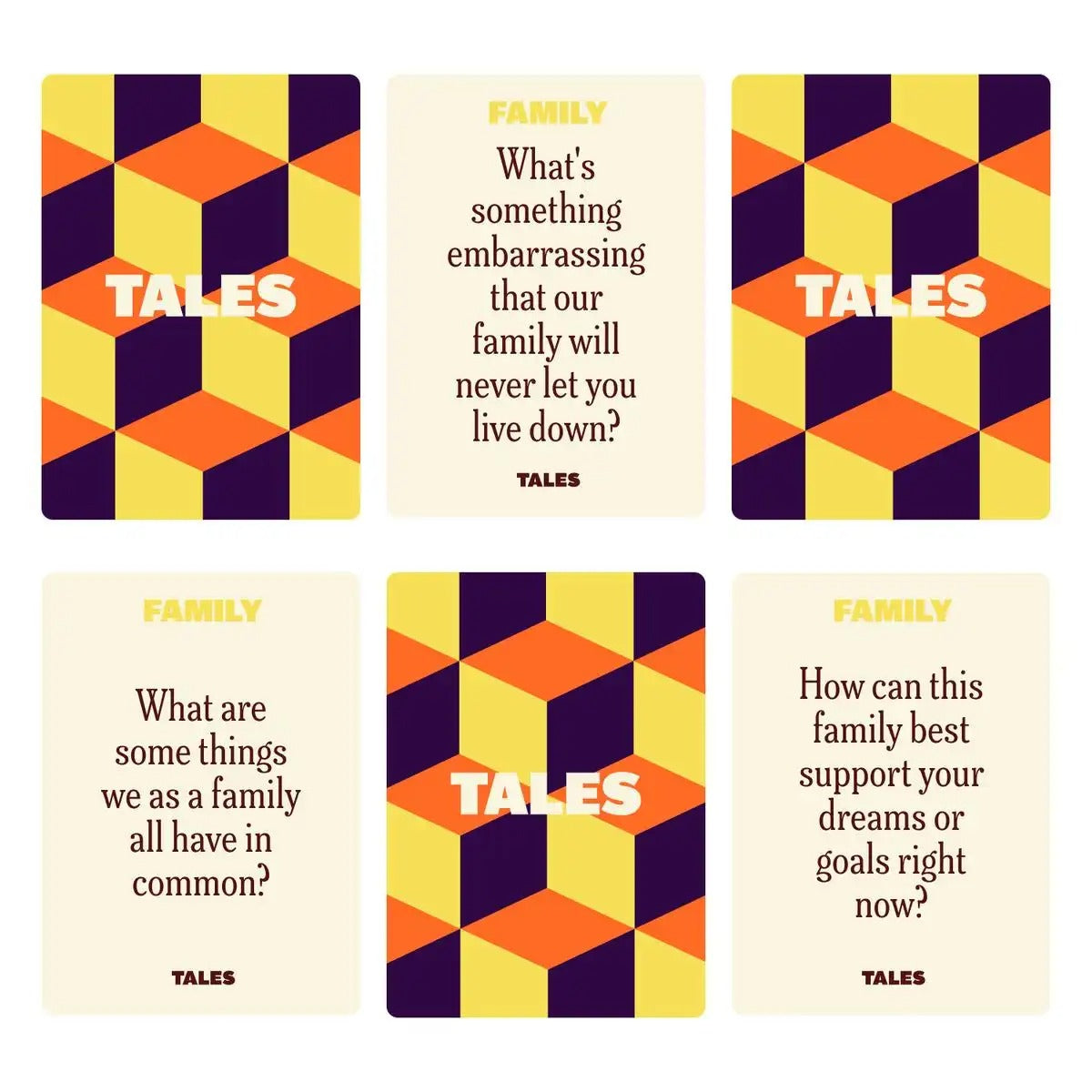 Tales Family Edition Conversation Cards, 150 Question Cards, Christmas Gift for Family Night, Fun Party Card Game for Kids & Adults Holiday Gathering