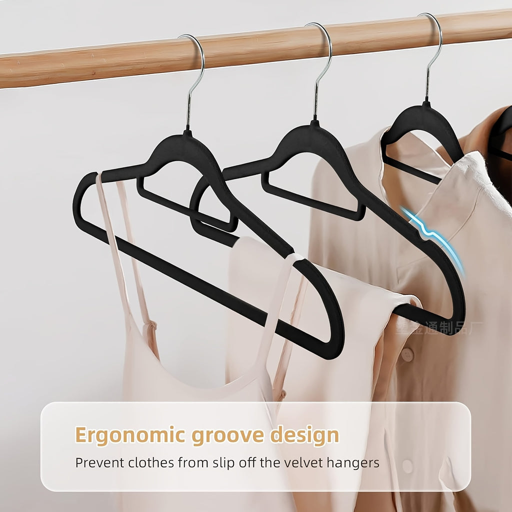 Only Hangers "Petite Size Black Velvet Suit Hangers - 20 Pack