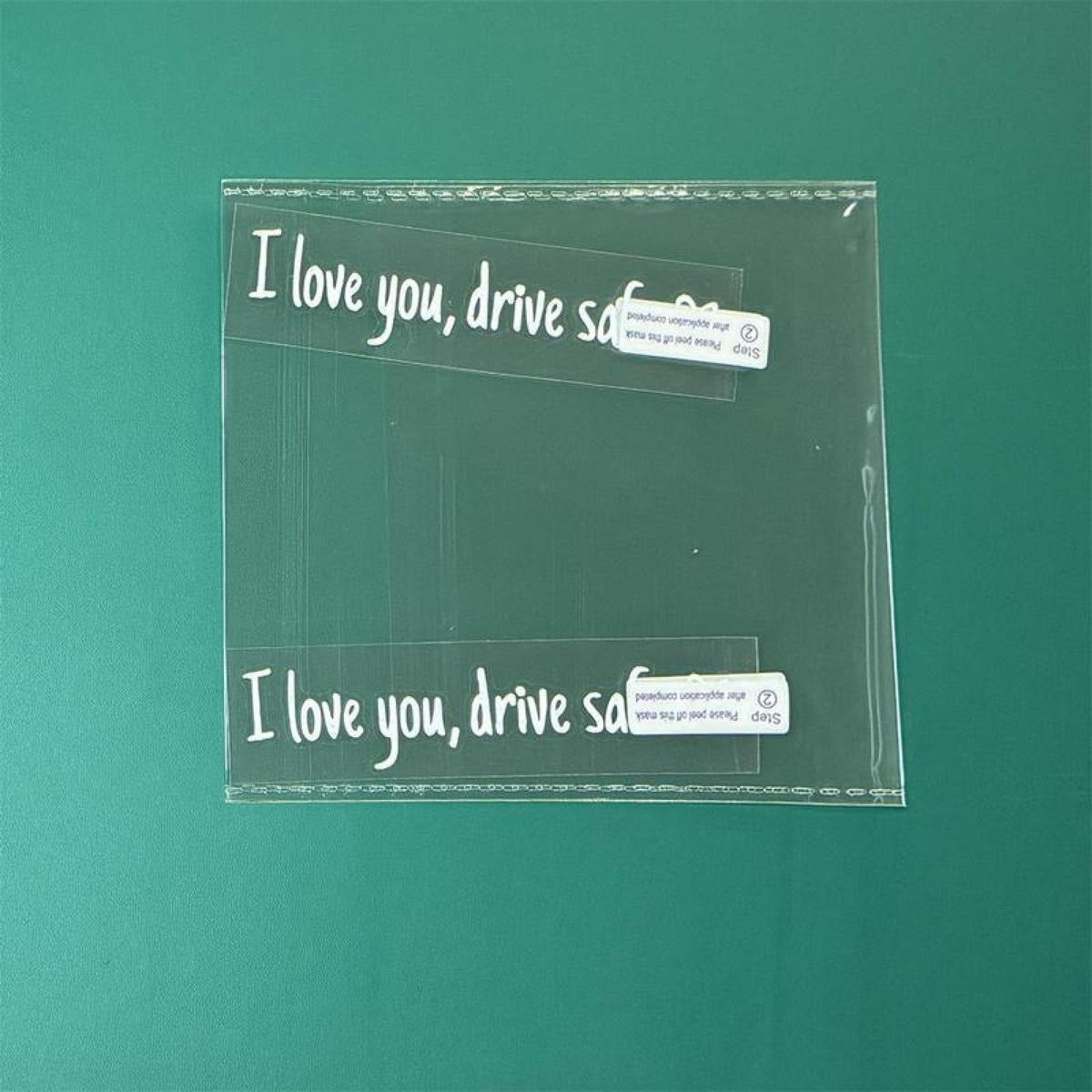 I Love You Drive Safe Car Mirror Decal, Sweet Romantic Vinyl Car Sticker, Rearview Mirror Decoration, Valentine's Day Gift for Car Interior Accessories