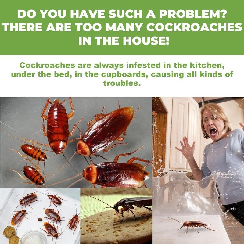 Cockroach Gel Bait Pest Control Kit, 12-Piece Roach Repellent and Exterminator Treatment for Indoor & Outdoor Use in Kitchens, Garages and Basements