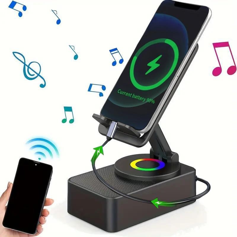 Cell Phone Stand with Sound Holder, Anti-Slip Base, Desktop Phone Holder for iPhone, iPad & Android, Home Office & Outdoor Use