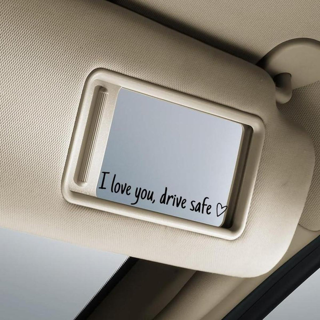 I Love You Drive Safe Car Mirror Decal, Sweet Romantic Vinyl Car Sticker, Rearview Mirror Decoration, Valentine's Day Gift for Car Interior Accessories