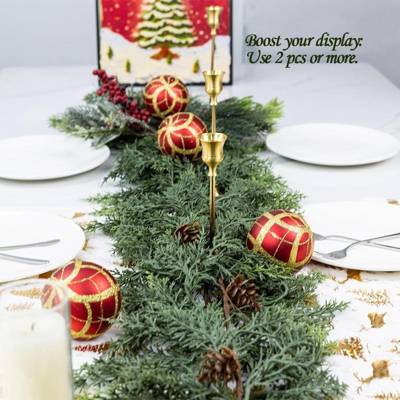 Artificial Cedar Christmas Garland with Pine Cones, 70 Inch Realistic Faux Greenery Garland for Mantel, Fireplace, Table, Holiday & Winter Home Decor