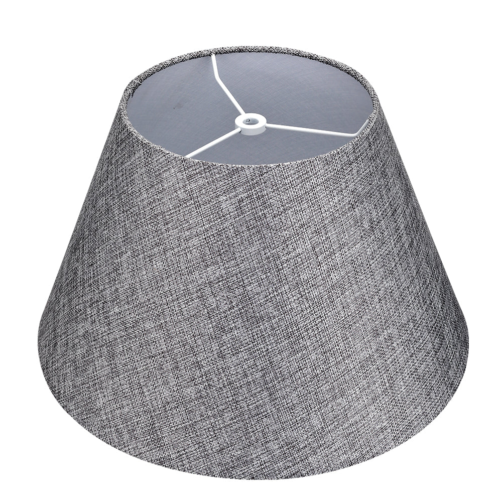 Gray Linen Bell Lamp Shade 7"×13"×8", Spider Fitter Fabric Replacement for Table & Floor Lamps