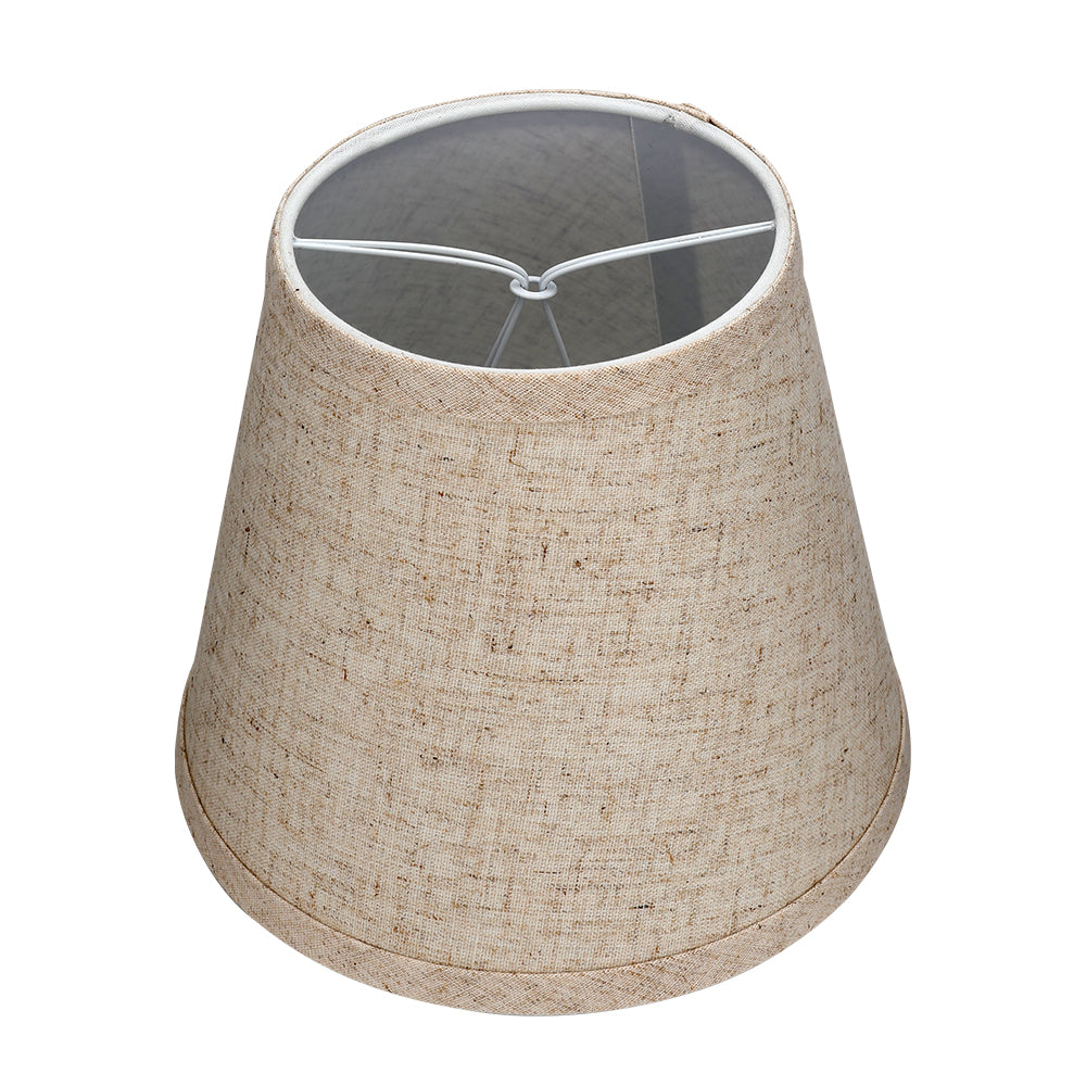Beige Linen Clip-On Lamp Shades 4"×7"×6", Fabric Replacement Shades for Wall Sconces & Chandeliers