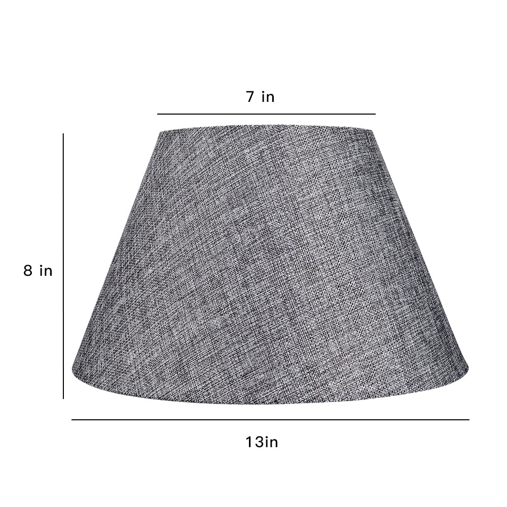 Gray Linen Bell Lamp Shade 7"×13"×8", Spider Fitter Fabric Replacement for Table & Floor Lamps