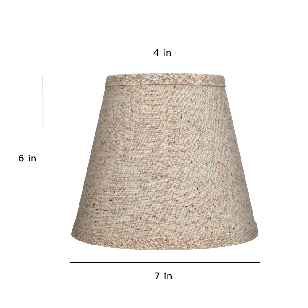 Beige Linen Clip-On Lamp Shades 4"×7"×6", Fabric Replacement Shades for Wall Sconces & Chandeliers