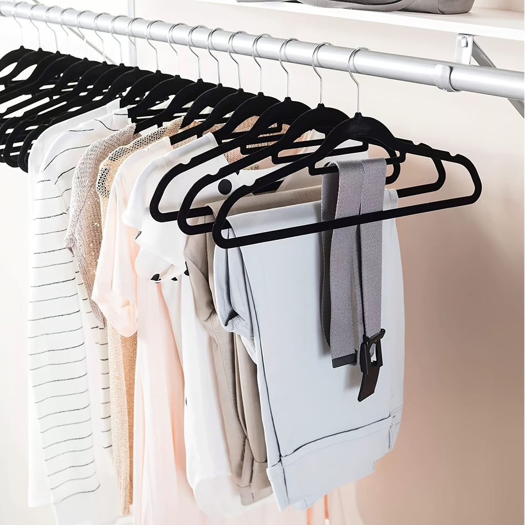 Only Hangers "Petite Size Black Velvet Suit Hangers - 20 Pack