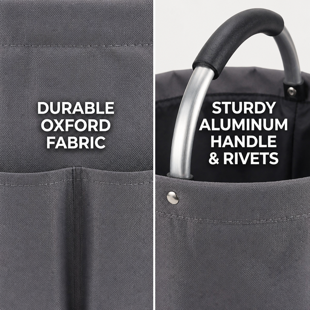 Collapsible Basket with Handles: Picnic, Beach, Garden Harvest