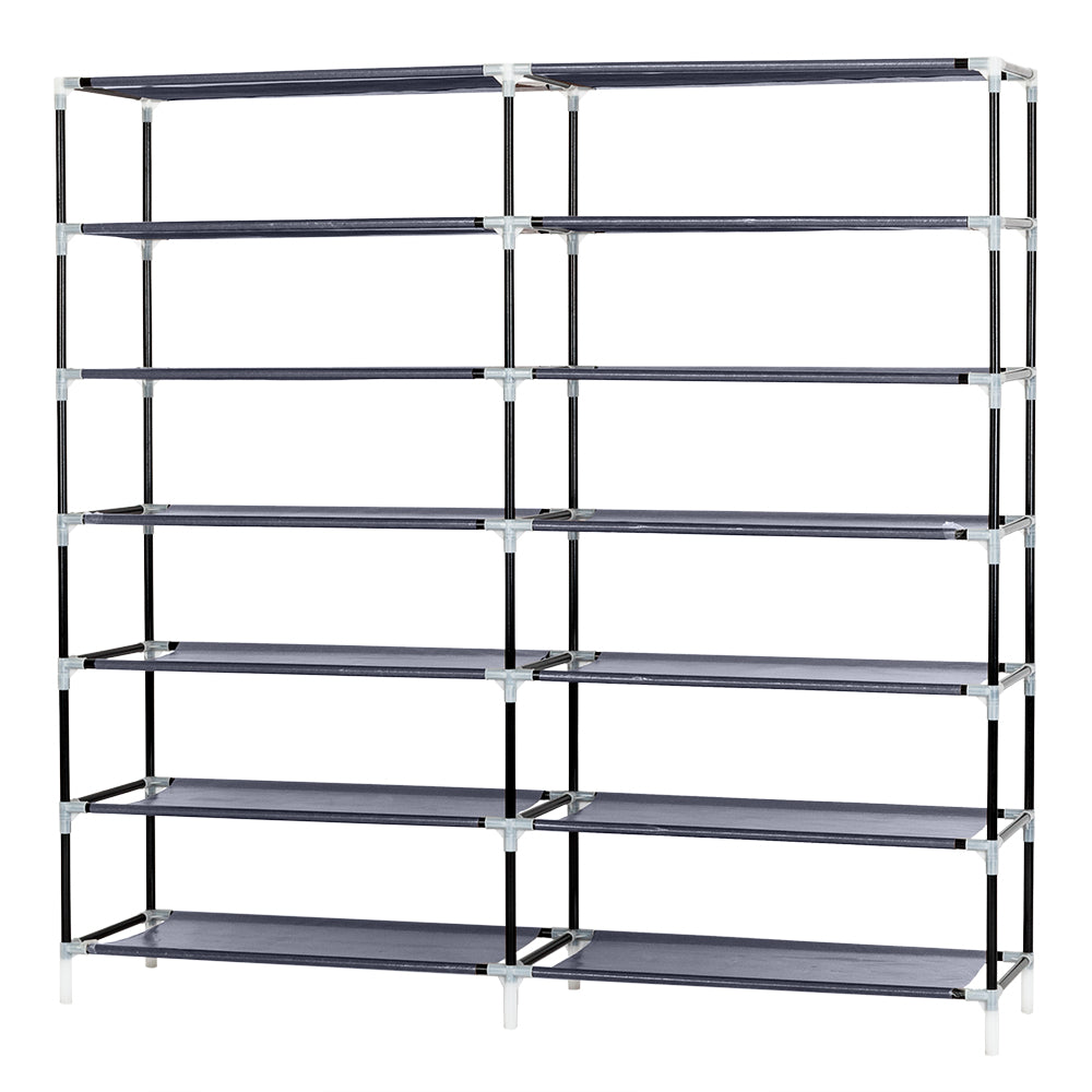 AEELLEEA- 7-Tier Freestanding Dustproof Shoe Rack with Zipper Cover, Non-woven Fabric Steel Frame Shoe Storage Organizer