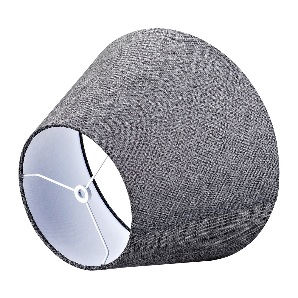 Gray Linen Bell Lamp Shade 7"×13"×8", Spider Fitter Fabric Replacement for Table & Floor Lamps