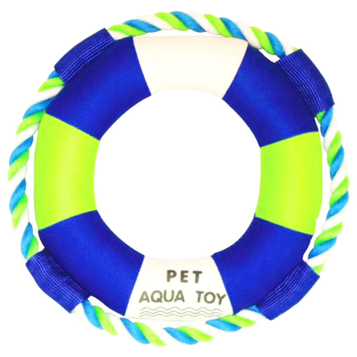 Floating Dog Water Toy, Life Preserver Shape Dog Toy with Rope Handles, Waterproof Interactive Tug Fetch Toy for Swimming Pool Lake Beach, Outdoor Pet Toy for Medium Large Dogs
