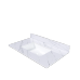 37 Inch Bathroom Vanity Top with Sink, White Marble Look Countertop with Undermount Rectangular Sink and 4 Inch Backsplash