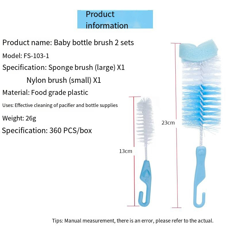 AEELLEEA Bottle Cleaning Brush Set, Sponge & Nylon Brush, Deep Clean for Cup Bottle Mug