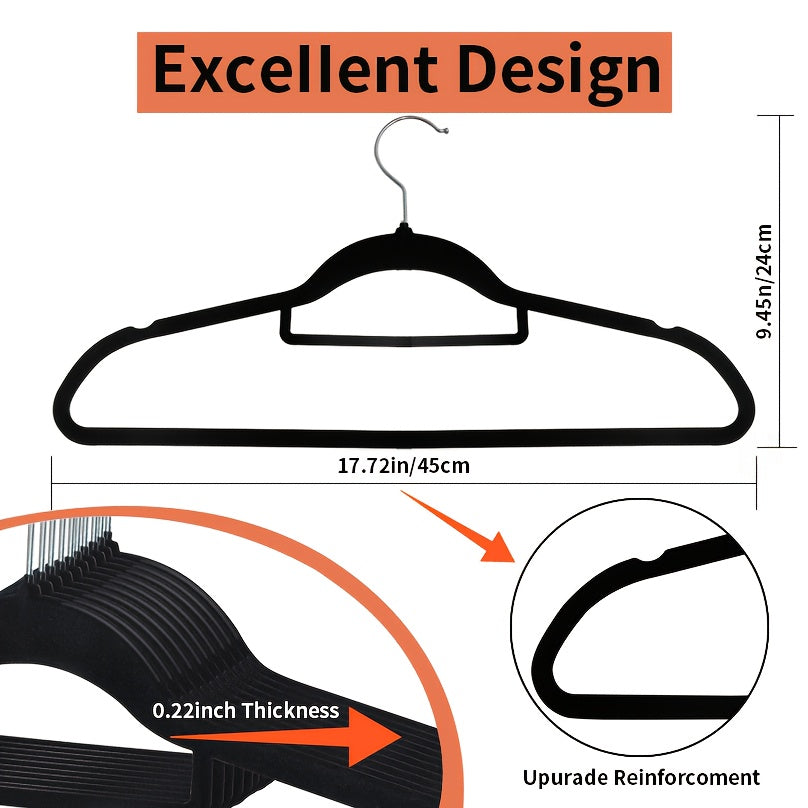 Only Hangers "Petite Size Black Velvet Suit Hangers - 20 Pack