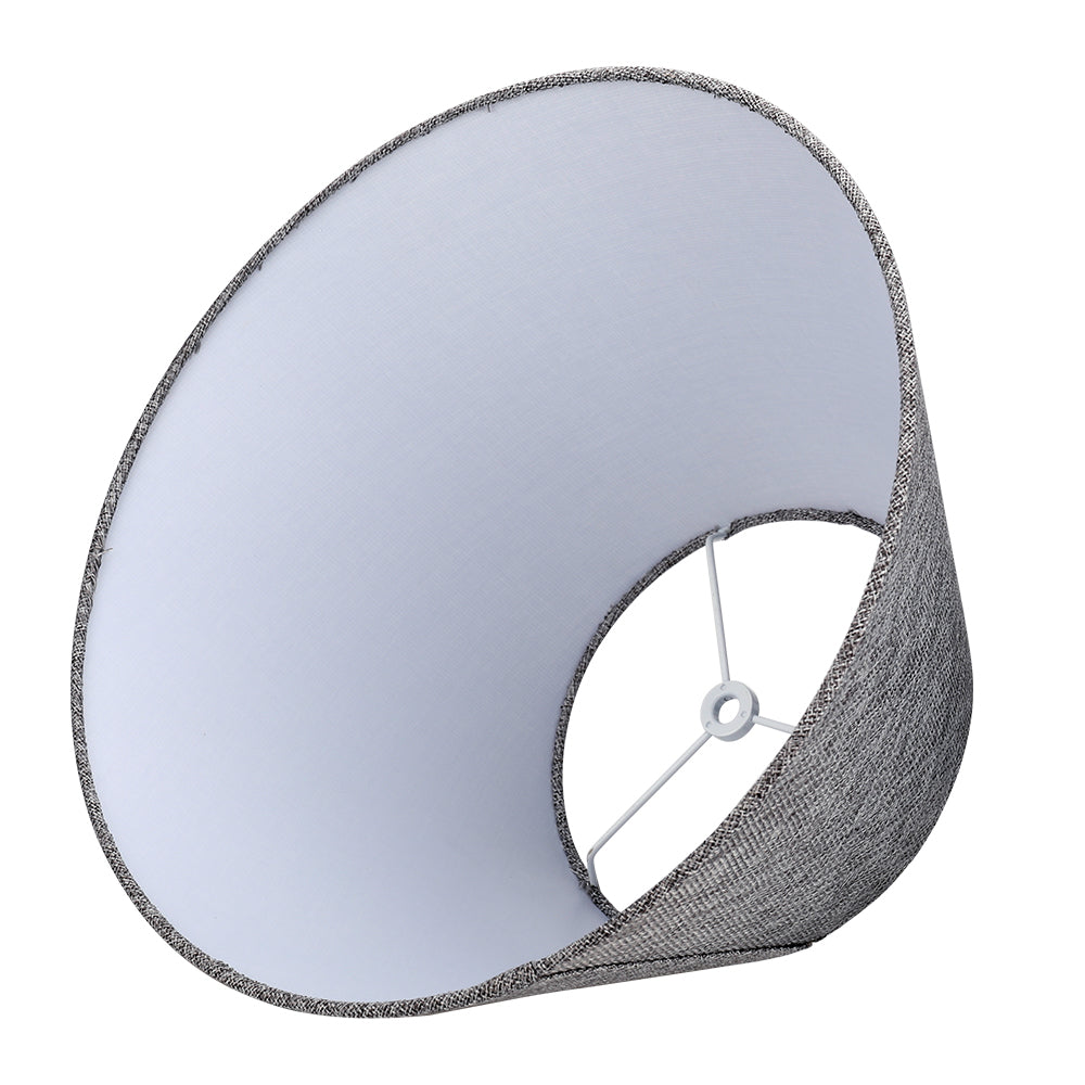 Gray Linen Bell Lamp Shade 7"×13"×8", Spider Fitter Fabric Replacement for Table & Floor Lamps