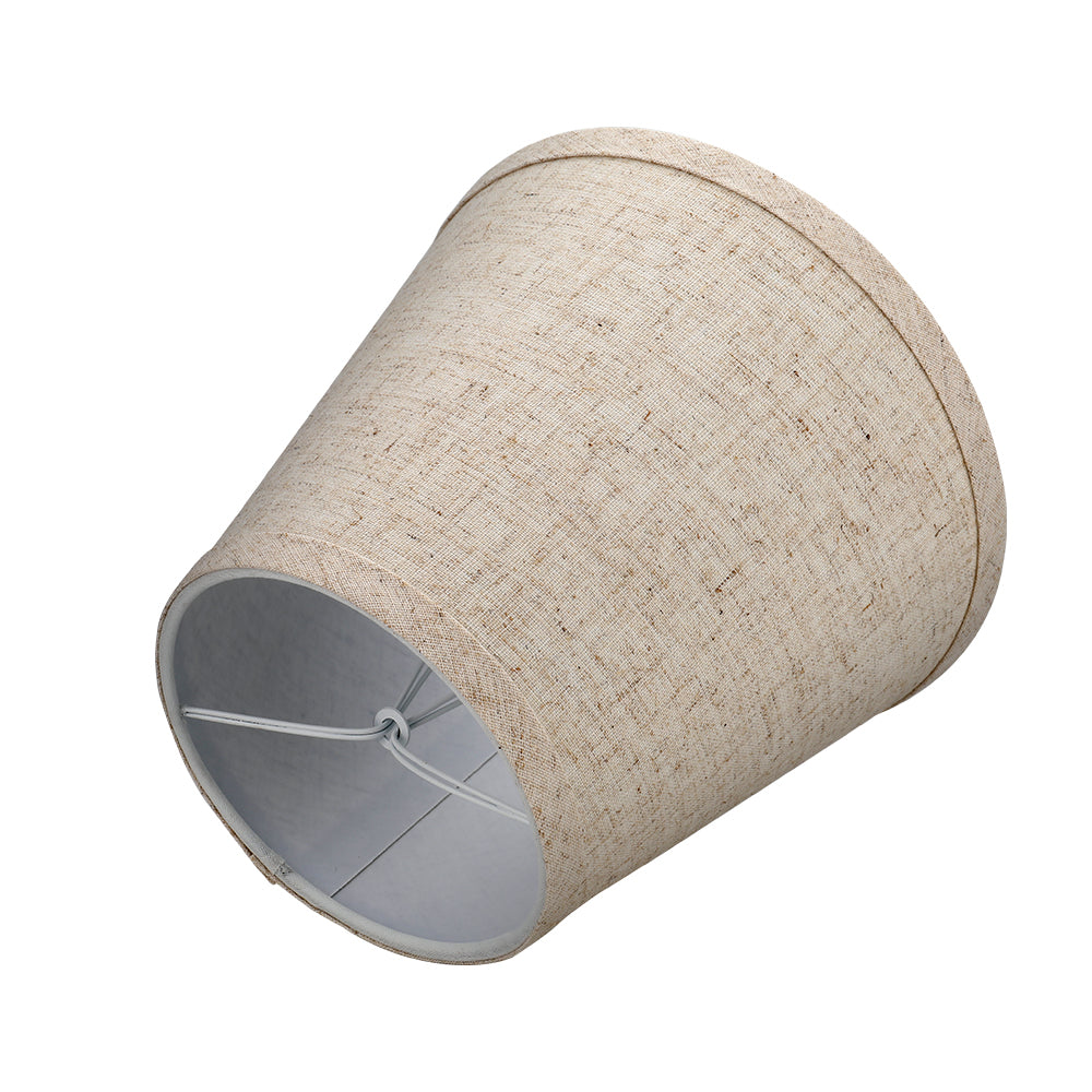 Beige Linen Clip-On Lamp Shades 4"×7"×6", Fabric Replacement Shades for Wall Sconces & Chandeliers