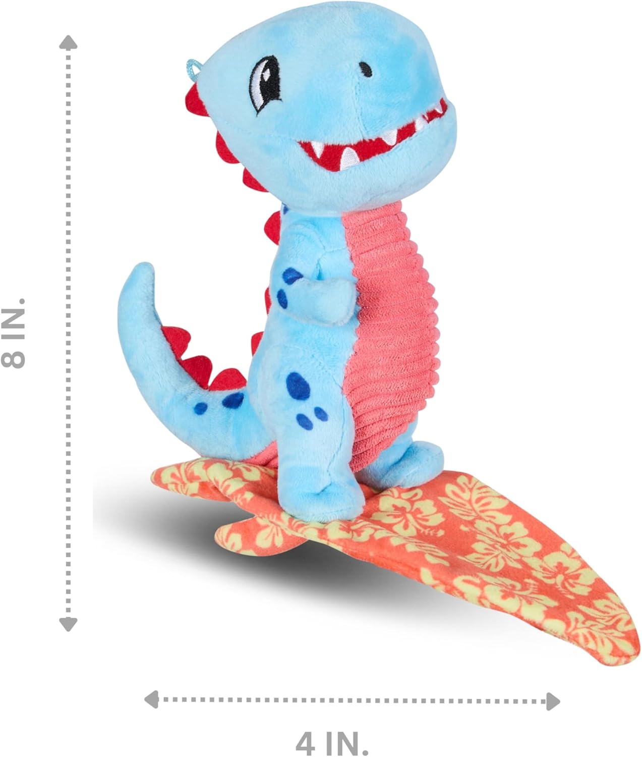 Bow Wow Fantasy Creature Plush Dog Toy – Squeaky & Crinkle Dino or Dragon – Toss, Fetch & Play – Soft & Durable – Colors May Vary