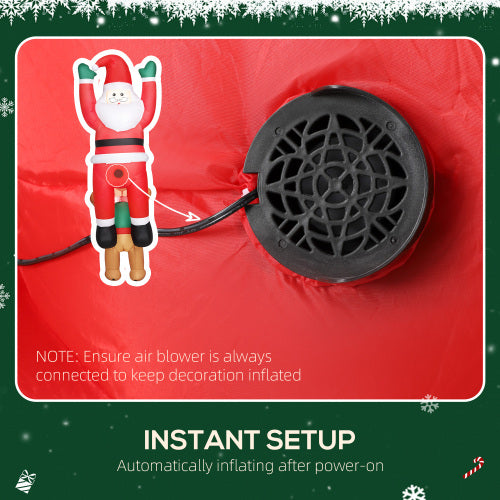 AEELLEEA 7' Inflatable Santa Christmas Decoration with Built-In LED Lights, Self-Inflating Outdoor Holiday Yard Decor